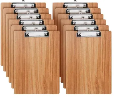 Image de Ensemble de 12 classeurs A4 en fibre de bois dur avec pince métallique robuste – capacité pour 80 à 100 feuilles, œillet de suspension rétractable, coins arrondis