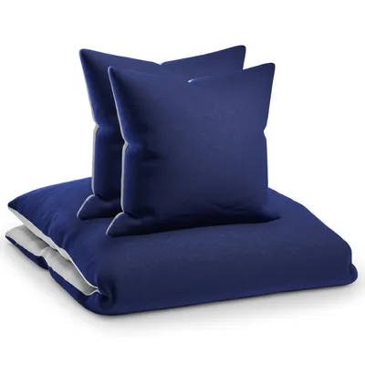 Produktbild von sleepwise Bettwäsche 240x220 Sommer Bettwäsche 3tlg- , Traumhaft Weich, Atmungsaktiv, Bügelfrei & Knitterfrei - Bettbezug Set aus weicher Mikrofaser mit 65x65cm Kissenbezüge, Blau/ Grau