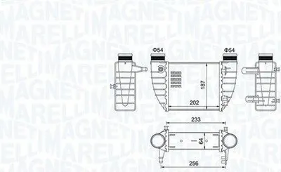 Produktbild von MAGNETI MARELLI 351319204850 Ladeluftkühler LLK für AUDI A4 Avant (8ED, B7) Turbo Intercooler