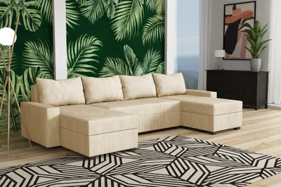 Produktbild von Wohnlandschaft Schlafsofa Sofa AGNETA Stoff Lincoln Beige