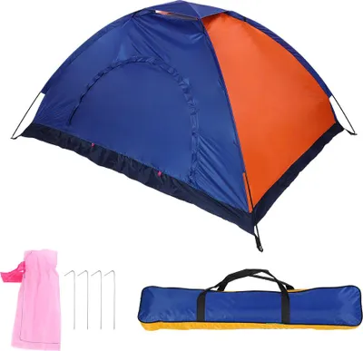 Immagine prodotto di Tenda impermeabile da campeggio - zaino con porta e finestra (blu arancione)