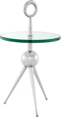 Produktbild von Casa Padrino Beistelltisch in silber mit Glasplatte 40 x H. 72 cm - Luxus Hotel Tisch