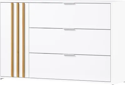 Obrázek produktu pro Kondela Jednodveřová komoda se zásuvkami Florens 1D3S - bílá / dub artisan