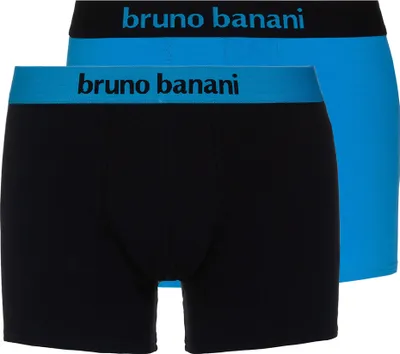 Produktbild von Bruno Banani Trunk 2-Pack eng anliegende Boxershorts Flowing mit elastischem Webbund und Logo Schriftzug