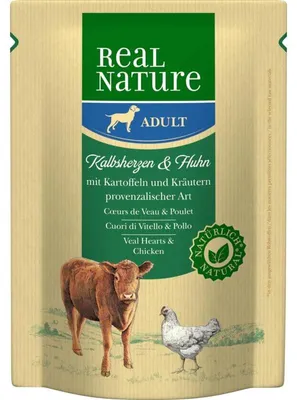 Image de Real Nature Adult Veau, Cœur, Poulet 6 x 300 g