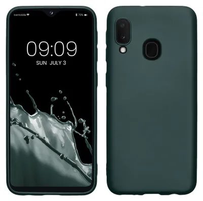 Produktbild von kwmobile Handyhülle für Samsung Galaxy A20e Hülle - Silikon Case metallisch schimmernd - Schutzhülle Cover - Metallic Petrol