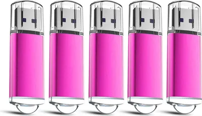 Produktbild von 5x 1GB USB 2.0 Stick Flash USB Drive Kompakt USB Flashdrive Speicherstick Memorystick Farbe: Pink