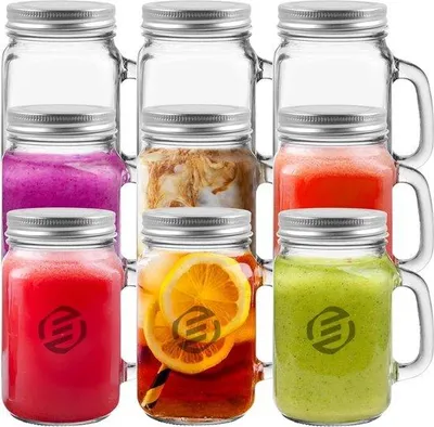 Produktbild von Havermout-Set für dein Frühstück - 2er Set - Glas - Mason - Übernachtungsohats - Muesli-Behälter