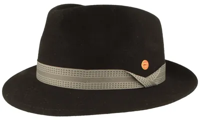 Mayser Maleo Trilby aus Wolle mit gemustertem Band in schwarz