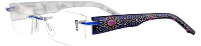 Produktbild von Switch-It Brillengarnitur Combi 295, Stegweite 17 mm, Bügellänge 135 mm, transparent-blau, schwarz-blau-magenta