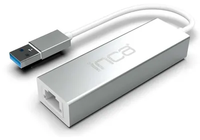 Produktbild von Inca IUSB-03TX, USB 2.0 Type-A, USB 3.0, RJ-45, Silber, Aluminium