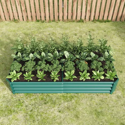 Produktbild von Hochbeet Metall Pflanzenbeet, Hochbeete für Garten Rostschutz und Langer Haltbarkeit, Hochbeet Bausatz ohne Boden, Ideal für Gemüse