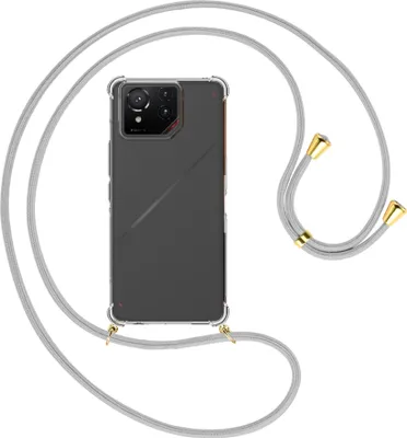 Produktbild von Handykette Backcover-Schutzhülle mit Band (Metall goldfarben) für ASUS ROG Phone 9 - silbergrau