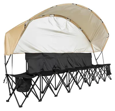 Produktbild von Klappbank 6-Sitzer mit Sonnenschutz und Getränkehaltern für Camping und Sportveranstaltungen