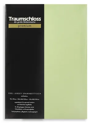 Produktbild von Traumschloss Premium Edel-Jersey Spannbettlaken 90-120 x 200-220 cm lind 165g/m², 95% gekämmte Mako Baumwolle, 5% Elasthan