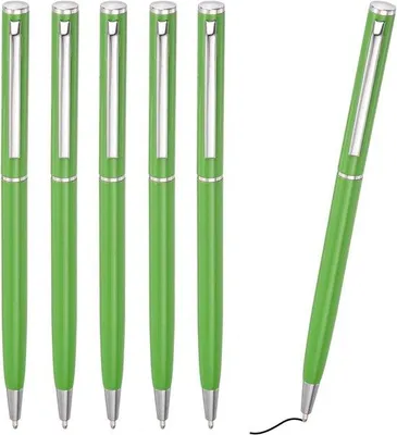 Produktbild von Schmale Metallene Stiftpen-Set von 6 - Schwarze Tinte 1mm Mittlerer Punkt, Leicht und Weich für Büro, Geschäft und Hochzeiten