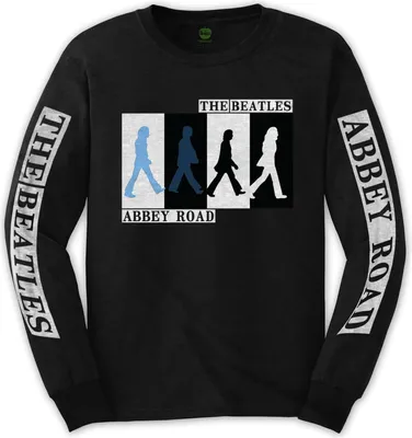 Produktbild von The Beatles - "Abbey Road Colours Crossing" T-Shirt für Herren/Damen Uni Langärmlig RO2378 (XL) (Schwarz)