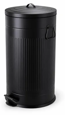 Produktbild von Relaxdays Mülleimer, 40 Liter, Küche, entnehmbarer Inneneimer, Fußpedal, Softclose, Metall, Retro Tretmülleimer, schwarz