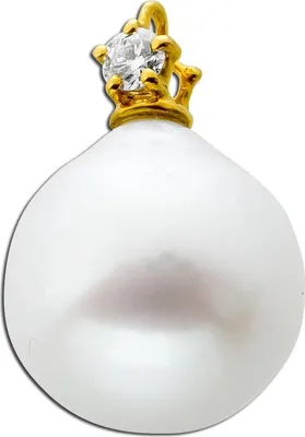 Produktbild von Perlenanhänger Gold 585 Natur Diamant 0.075ct Süßwasserperle