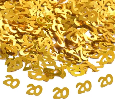Produktbild von Konfetti zum 20. Geburtstag, goldene Zahlen, Tischdekoration, 15 g