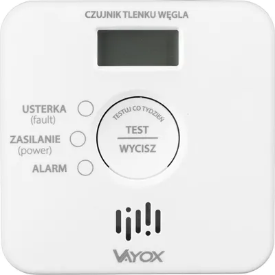 Immagine prodotto di Rilevatore di monossido di carbonio cordless VA0412 di Vayox con display LCD, bianco