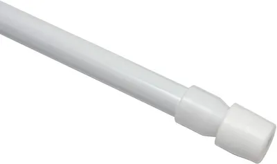 Image de 2 pièces - Montage sans perçage ni vis - Diamètre : 8 mm - Longueur : 90-120 cm - Métal - Blanc