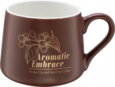 Produktbild von Porzellan Tasse Braun 340ml mit Goldakzenten
