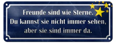 Produktbild von Blechschild Spruch 27x10cm Freunde wie Sterne sind immer da Dekoration