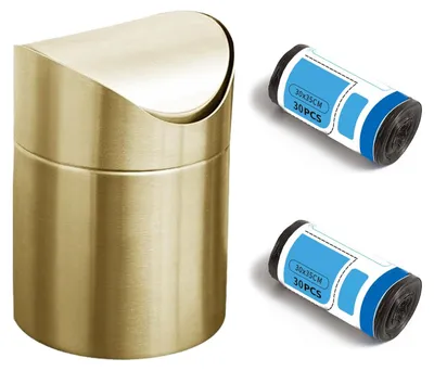 Produktbild von Mini-Mülltonne aus Edelstahl mit Deckel für Zuhause und Büro