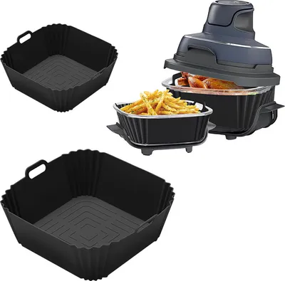 INF Silikon-Heißluftfritteusen-Einlegeset für Ninja FN101GY Schwarz