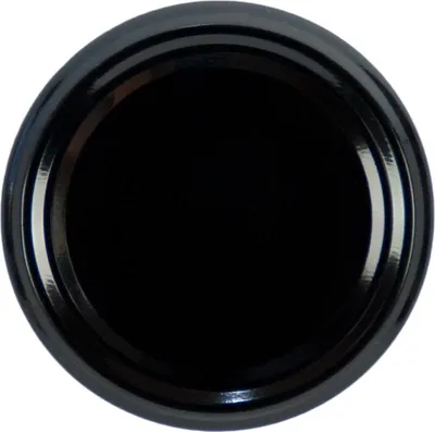 Image de lot de 12 pots à confiture de 435 ml en verre To 82, couvercle noir, livret de recettes inclus