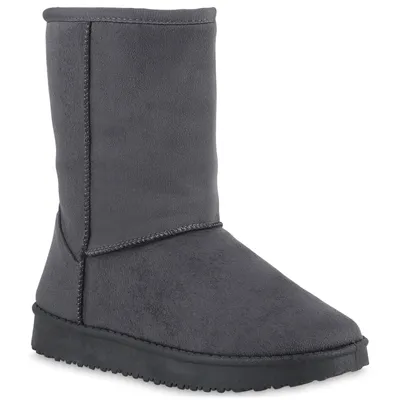 Produktbild von VAN HILL Damen Warm Gefütterte Schlupfstiefeletten Profil-Sohle Schuhe 902279, Farbe: Grau, Größe: 40