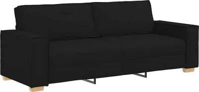 Image de Canapé 3 places Noir 180 cm Tissu