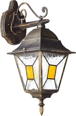 Obrázok produktu pre Vonkajšie nástenné svietidlo, BRILLIANT JANEL, kov/sklo čierna zlatá, E27 max. 60 W, V. 44,5 x H. 25,5 x Š. 18 cm