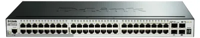 Zdjęcie produktu dla D-Link DGS-1510-52XMP, Zarządzany, L3, Gigabit Ethernet (10/100/1000), Pełny dupleks, Obsługa PoE, Możliwości montowania w stelażu