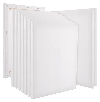 Immagine prodotto di Omgoods - Set di 10 tele per pittura - Tela di cotone 24 x 30 cm - Tele per pittura - Adatte per acrilico, olio e tempera - Ideali per principianti e artisti - Perfetto regalo - Tele per pittura