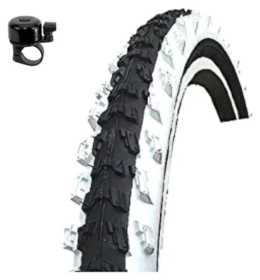 Produktbild von 1 x Kenda K-829 MTB Fahrradreifen 50-406 (20 x 2.00) Schwarz/Weiß inkl. Fahrradklingel