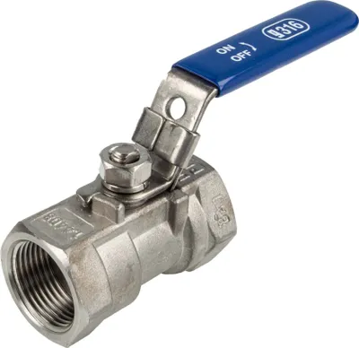 Produktbild von Edelstahl Kugelhahn, einteilig, reduzierter Durchgang, IG 1/4 Zoll (DN 8), Stahlhebel lang