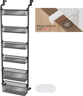 Immagine prodotto di Scaffale da magazzino, design sopra porta, cestelli metallici per carichi pesanti, nero