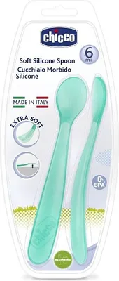 Obrázek produktu pro CHICCO Lžička silikonová 2 ks modrá 6m+