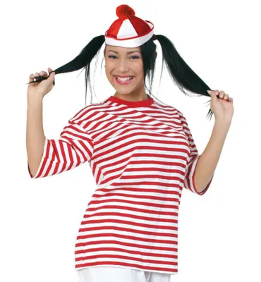 Produktbild von Kurzarm Ringel-Shirt rot/weiß | 100% Baumwolle, Größe M - XXL | Matrose, Freche Göre, Clown (XL)
