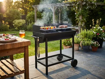 Immagine prodotto di Milani Home - barbecue a carbonella, acciaio, portatile da campeggio, nero