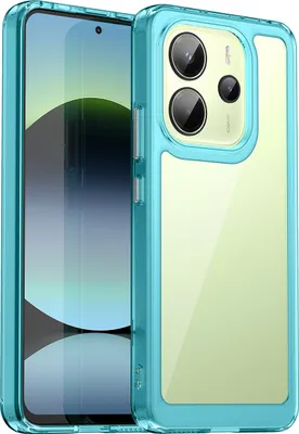 Immagine prodotto di Custodia per Xiaomi Redmi Note 14 4G trasparente, antiurto TPU silicone custodia protettiva blu cielo