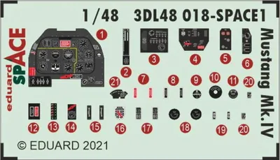 Produktbild von Eduard Accessories 3DL48018 - 1:48 Mustang Mk.IV SPACE 1/48 for EDUARD - Neu