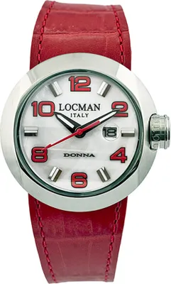 Produktbild von 042100MWNRD0PSR Italy Damenuhr Donna rot  Ref. 0421 Locman