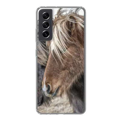 Produktbild von MuchoWow® Handyhülle Schutzhülle Hülle für Samsung Galaxy S21 FE Pferde - Natur - Makro Silikon Softcase Handy Hülle - Mobiltelefonhülle