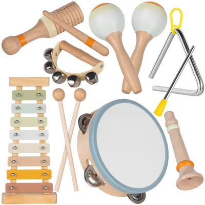 Productafbeelding van Houten muziekinstrumenten voor peuters van 5 tot 9 jaar - Montessori set