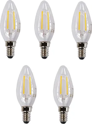 Produktbild von 5 x LED Glühlampe Glühbirne Kerze Filament E14 2W Ersatz für 25W 250lm