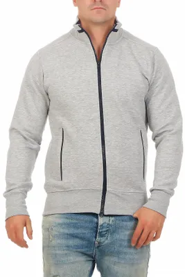 Produktbild von Mivaro Herren Sweatjacke mit Stehkragen und Reißverschluss aus Baumwolle mit Fleece innen sportlich elegant Regular Fit für Freizeit Arbeit und Alltag in vielen Farben bis 5XL