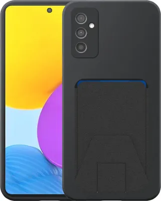 Immagine prodotto di Adatto per Samsung Galaxy M52 Custodia per telefono con scanalatura regolabile in pelle - Custodia flessibile in silicone TPU con scanalatura regolabile in pelle - Nero - Smartphonics